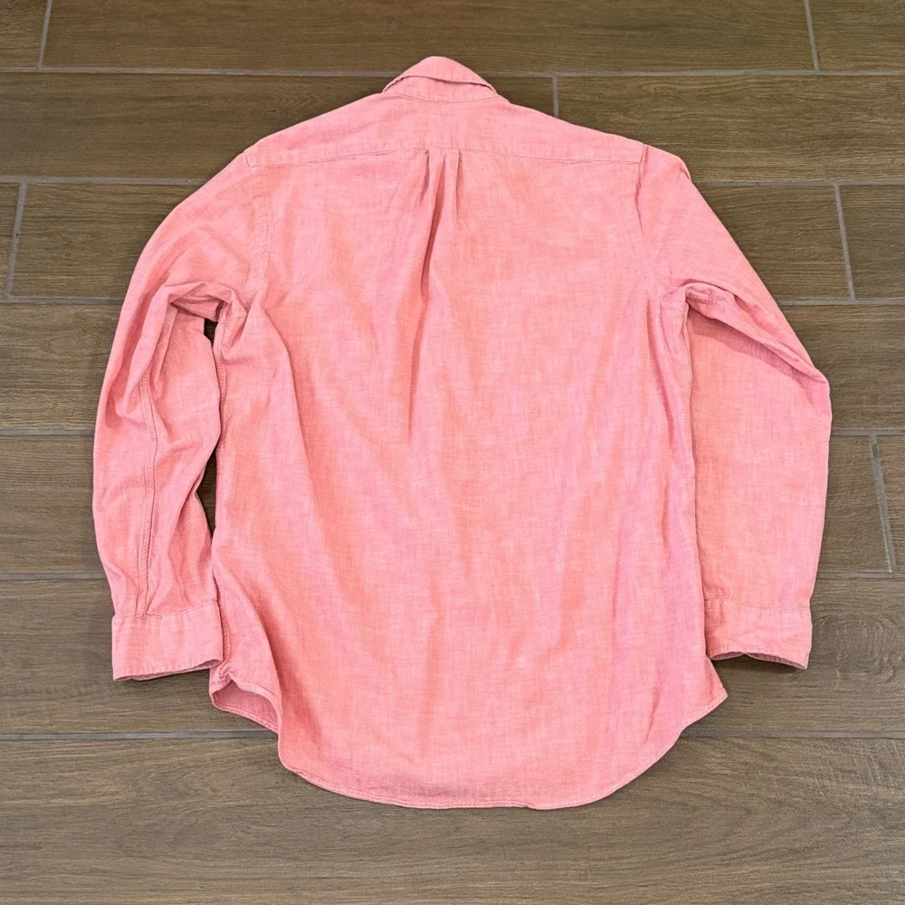Polo Ralph Lauren Mens Classic Fit Cotton Button Down Shirt Salmon Pink Medium